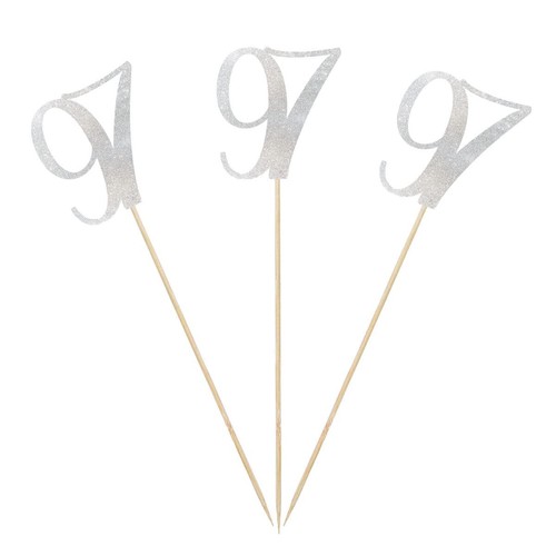 Pack silver glitter 97th - 12-pack,