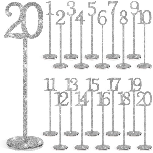 Pcs glitter table numbers - 20,